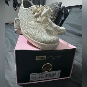 Keds Kate Spade Cream Glitter Sneakers
